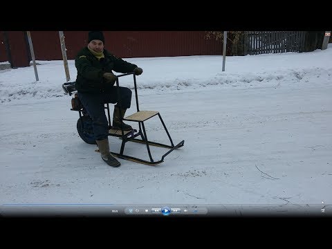 Видео: Крутая самоделка из бензопилы и детских лыж.
