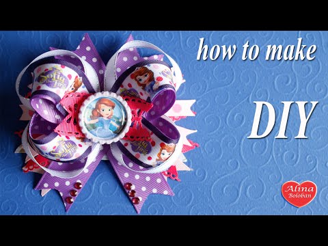 Видео: София Прекрасная Банты для Детей / Sofia the First . How to make a hair bow