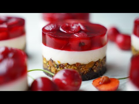 Видео: Без выпечки / без яиц / Мерная чашка / Рецепт чизкейка с вишневым мини-желе / ASMR