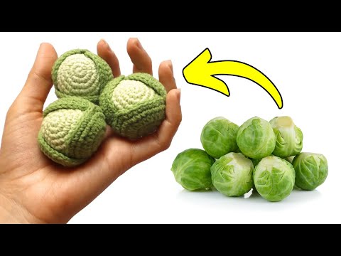 Видео: Поделки амигуруми из брюссельской капусты | Вязание крючком брюссельской капусты