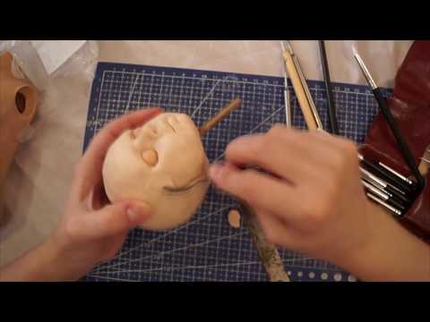 Видео: Кукла -ребенок  часть 2. Лепка головы.