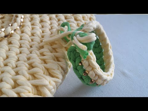 Видео: Вязание крючком. Браслет к сумке.