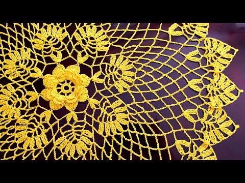 Видео: КРУГЛАЯ АЖУРНАЯ САЛФЕТКА КРЮЧКОМ. ДИАМЕТР 53 см.  Doily crochet
