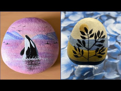 Видео: Самые красивые и элегантные идеи для творчества и рукоделия с использованием гальки #тренд #сдела...