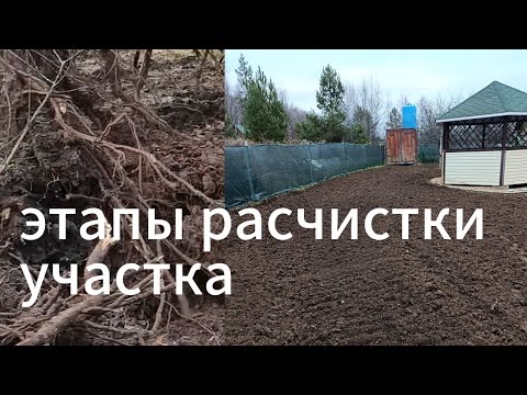 Видео: Этапы расчистки участка, участок готов под весенний засев  семян  🌱 газона.