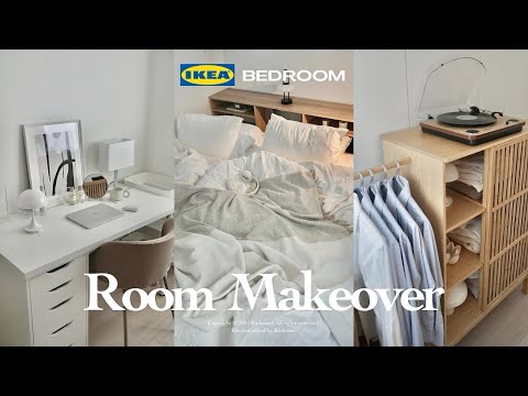 Видео: под) [IKEA] ROOMMAKEOVER Красивый ремонт маленькой спальни🏠 Рабочий стол |