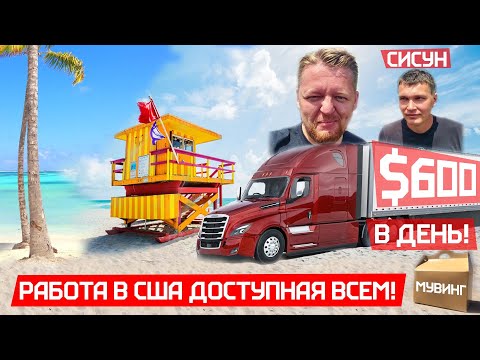 Видео: Работа для всех в США за $600 в день. Мувинг во Флориде - лето круглый год. Водитель в Америке.