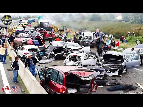 Видео: 100 самых жестоких моментов автокатастроф 2025 года — идиоты в машинах мгновенно получают карму