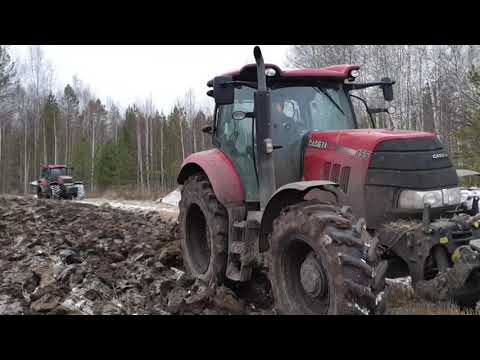 Видео: Вспашка по снегу при минусе| Plowing through the snow| Case IH Puma 155, 210| KUHN Multi Master