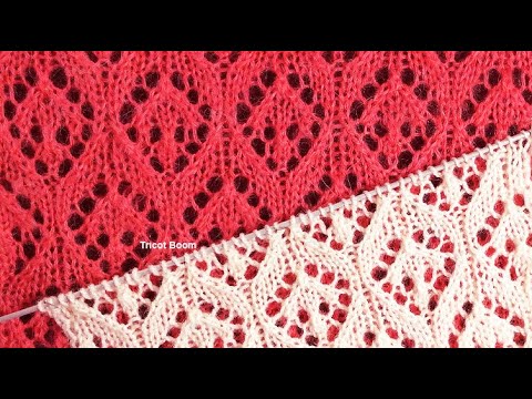 Видео: Нарядный ажурный узор / Вязание спицами.
