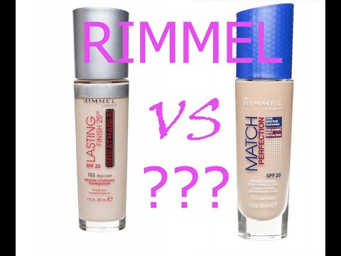 Видео: Сравнение тональных кремов Rimmel Lasting Finish 25HR и Rimmel Match Perfection 24HR//Какой выбрать?