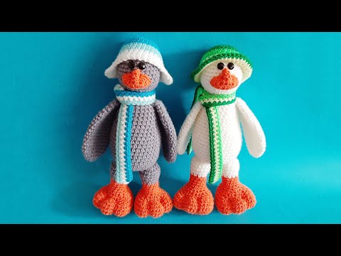 Видео: Два весёлых гуся крючком. Two funny crochet geese.