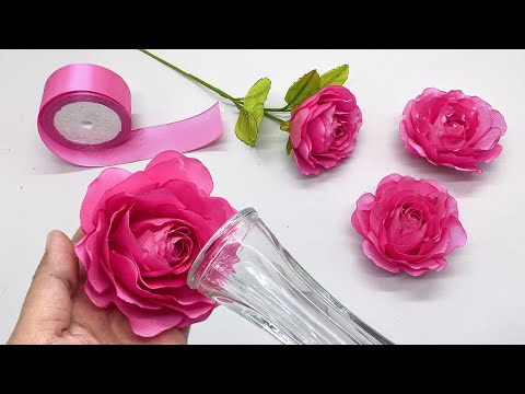 Видео: Невероятно просто! Легкая поделка из атласной ленты в виде розы с простой техникой