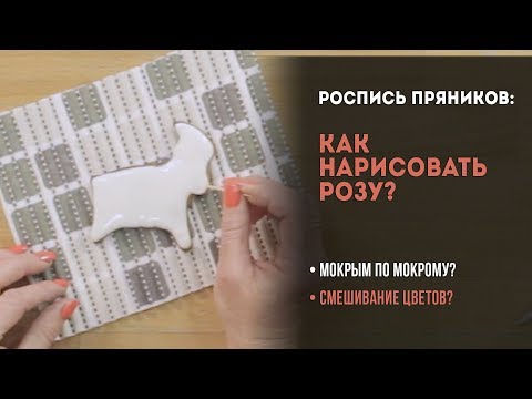 Видео: Роспись пряников: как нарисовать розу? Урок №2.