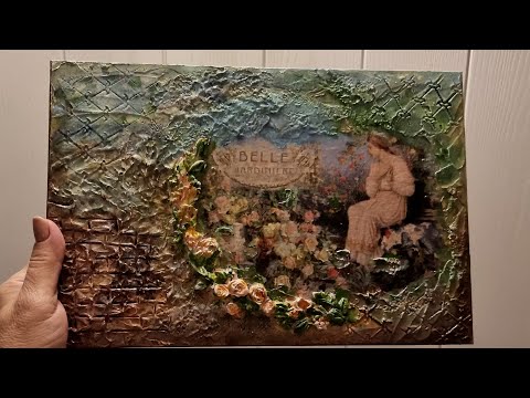 Видео: Панно ручная работа. Смешанная техника. декупаж. The panel is handmade. Mixed media. decoupage.