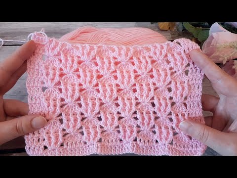 Видео: ✌Оригинально и рельефно. Узор "Трезубец"🔱 крючком. (N 144)