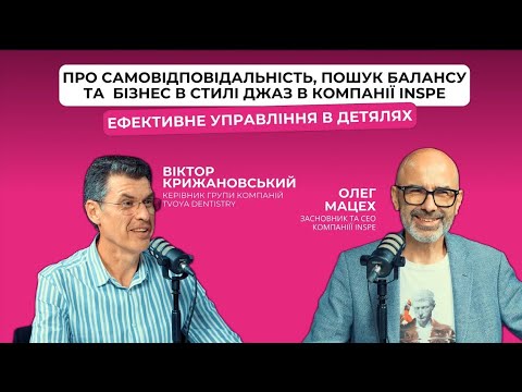 Видео: Олег Мацех та Віктор Крижановський у подкасті про ефективне управління в стоматології.