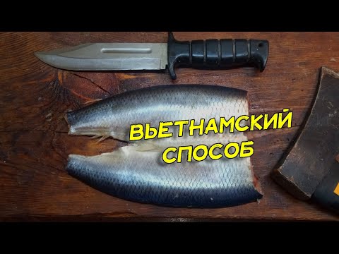 Видео: Вьетнамец с рынка показал как быстро почистить селедку рт костей Что делать с брюшком сельди