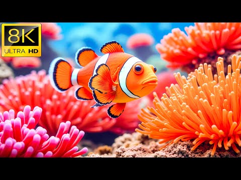 Видео: Подводный мир 8K ULTRA HD — исследуйте морскую жизнь и животных под расслабляющую музыку для сна