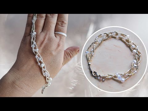 Видео: Beaded bracelet tutorial. Бисерден браслет. Браслет из бисера.