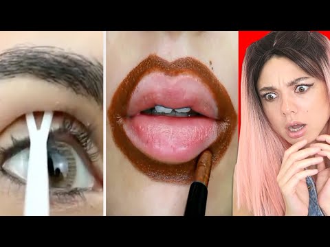 Видео: СТРАННЫЕ ВИДЕО ДЛЯ КРАСОТЫ! КАК СДЕЛАТЬ СЕБЕ ВЕКИ