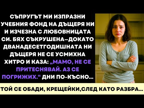 Видео: Съпругът Ми Открадна Колежния Фонд На Дъщеря Ни—Но Дъщеря Ми На 12 Го Надхитри