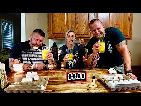 Видео: Челлендж по поеданию сырых яиц!!!