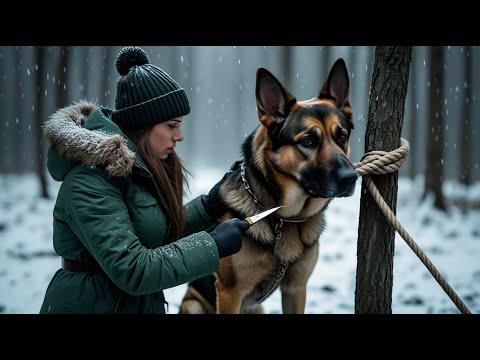 Видео: Немецкая овчарка, привязанная к дереву... Но продолжение этой истории оказалось невероятным.