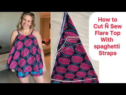 Видео: Раскрой и пошив круглого топа: как раскроить и сшить круглый топ на тонких бретельках | Расклешен...