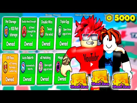 Видео: МОЩНАЯ ПРОКАЧКА ПОДПИСЧИКА НА ПЕТОВ И РОБУКСЫ В ARM WRESTLE SIMULATOR ROBLOX