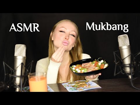 Видео: ASMR Mukbang / Асмр Разговорный мукбанг / Салат с тунцом и морковный фреш /  Ответы на вопросы