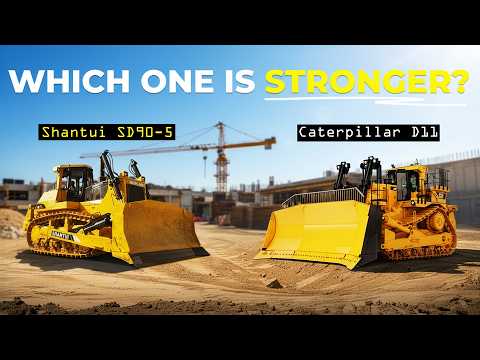 Видео: Caterpillar D11 против Shantui SD90-5 — решающее противостояние бульдозеров!