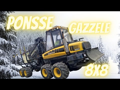 Видео: Форвардер PONSSE GAZZELE / 2012 / K70 / Булдозерно гребло