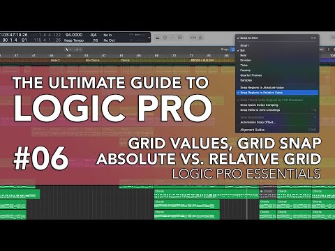 Видео: Logic Pro #06 — Значения сетки, привязка к сетке, абсолютные и относительные значения сетки
