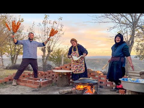Видео: Повседневная жизнь в кавказской деревне | Бабушка печет старый деревенский хлеб, садж.