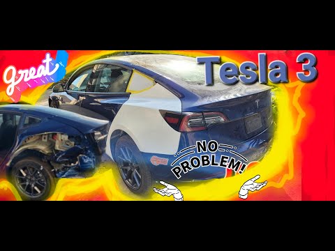 Видео: Тесла 3 замена заднего крыла и подкрылка как это сделать.