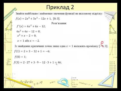 Видео: Найбільше та найменше значення функції на відрізку