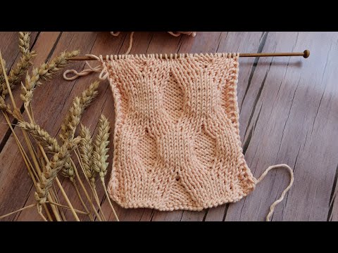 Видео: Двухсторонний ромбовидный узор спицами ✧ Double sided diamond pattern