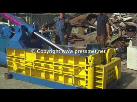 Видео: Hydraulic baler, Гидравлический пресc для металлолома Y83-135B