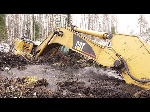 Видео: Эвакуация экскаватора Caterpillar 320DL | Evacuation of Caterpillar 320DL tracked excavator