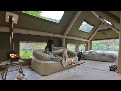 Видео: ЭТОЙ ЗИМОЙ УЮТНАЯ ЖАРКАЯ НАДУВНАЯ ПАЛАТКА ДЛЯ ДЛИТЕЛЬНОГО КЕМПИНГА🛖