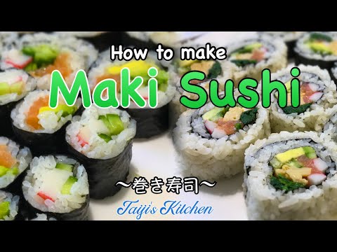 Видео: Как приготовить МАКИ СУШИ 🍣 (роллы) ~ Простой рецепт японской домашней кухни