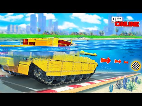 Видео: КАК ДАЛЕКО ТАНК СМОЖЕТ ПРОЕХАТЬ ПОД ВОДОЙ ДО ФИНИША? ЭКСПЕРИМЕНТЫ ГТА 5