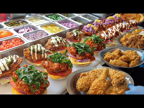 Видео: Хрустящий и сочный! Топ-3 корейских сэндвичей с курицей – Корейская уличная еда