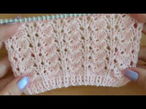 Видео: Нежный ажурный узор спицами для детской кофточки, маечки .