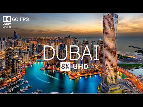 Видео: Dubai 8K Video Ultra HD с мягкой фортепианной музыкой - 60 кадров в секунду - 8K Nature Film