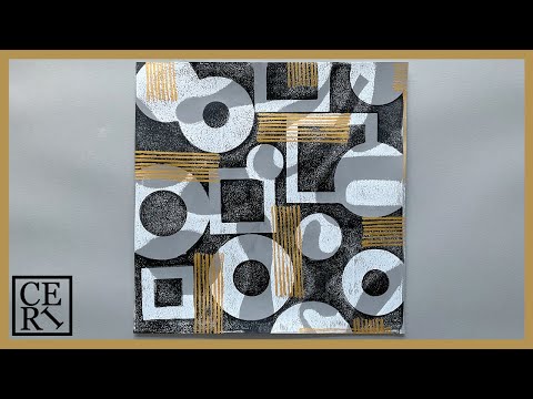 Видео: Гелевая печать черного, белого и с оттенком золота