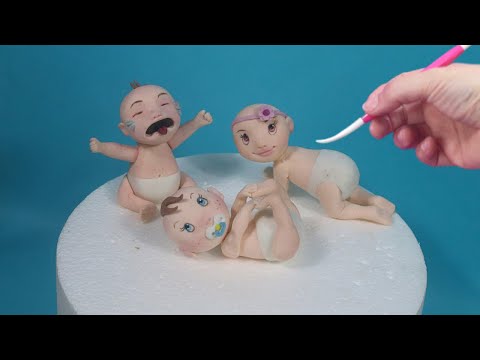 Видео: Делаем милого малыша из помадки или глиняной начинки для торта