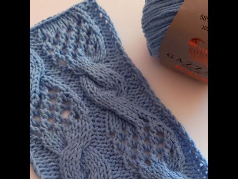 Видео: Ажур и косы. Красивый и простой узор спицами.