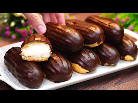 Видео: Самые вкусные эклеры за 10 минут — вы будете в восторге!